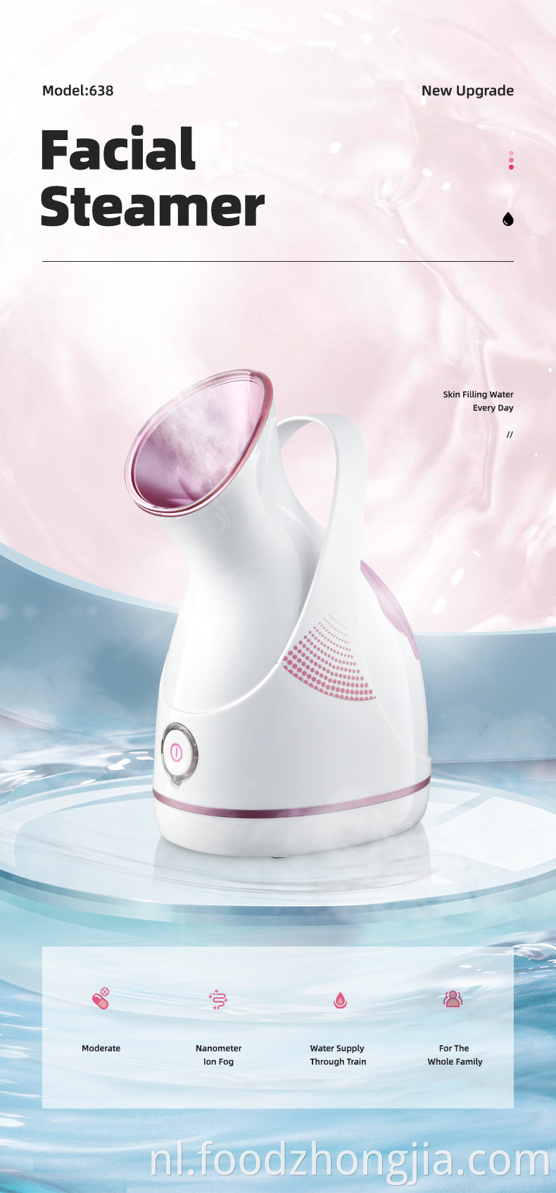 Professionele mini elektrisch huis hete mist nano spray spa sauna stoomboot voor gezichtsbehandeling